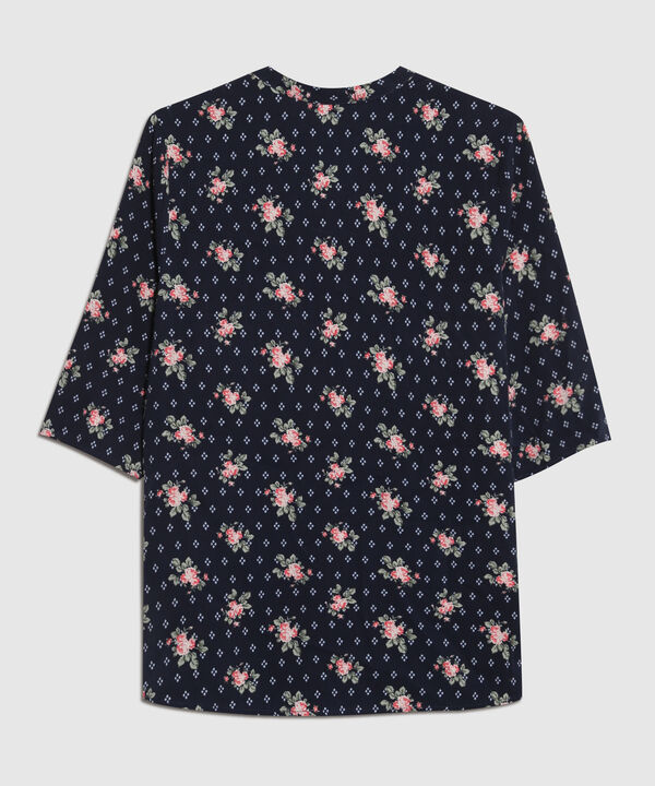 Blusa Cuello Mao Estampada