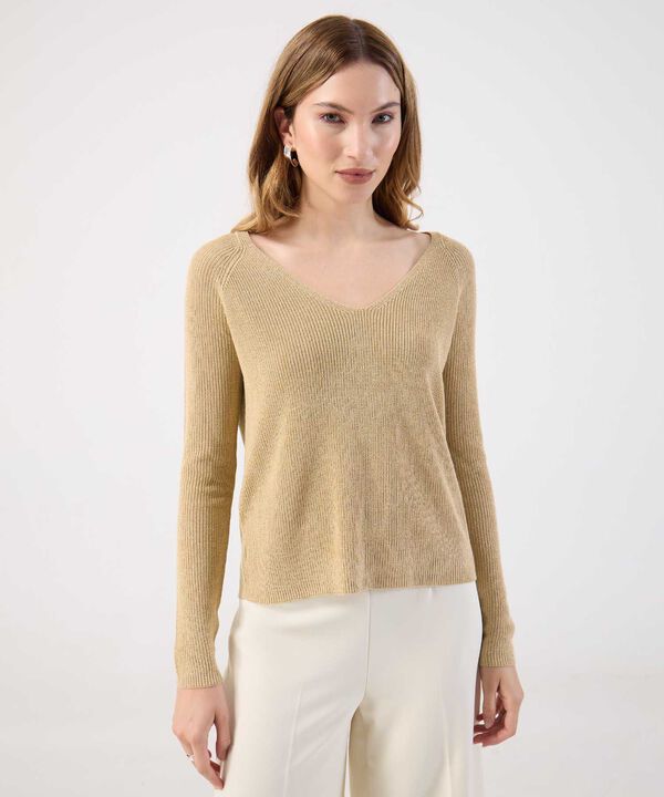 Saco Fino Tejido Cuello V Elegante Para Mujer image number null