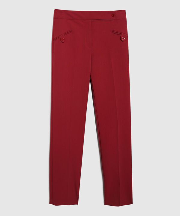 Pantalón Con Charretera E Imitacin Bolsillo