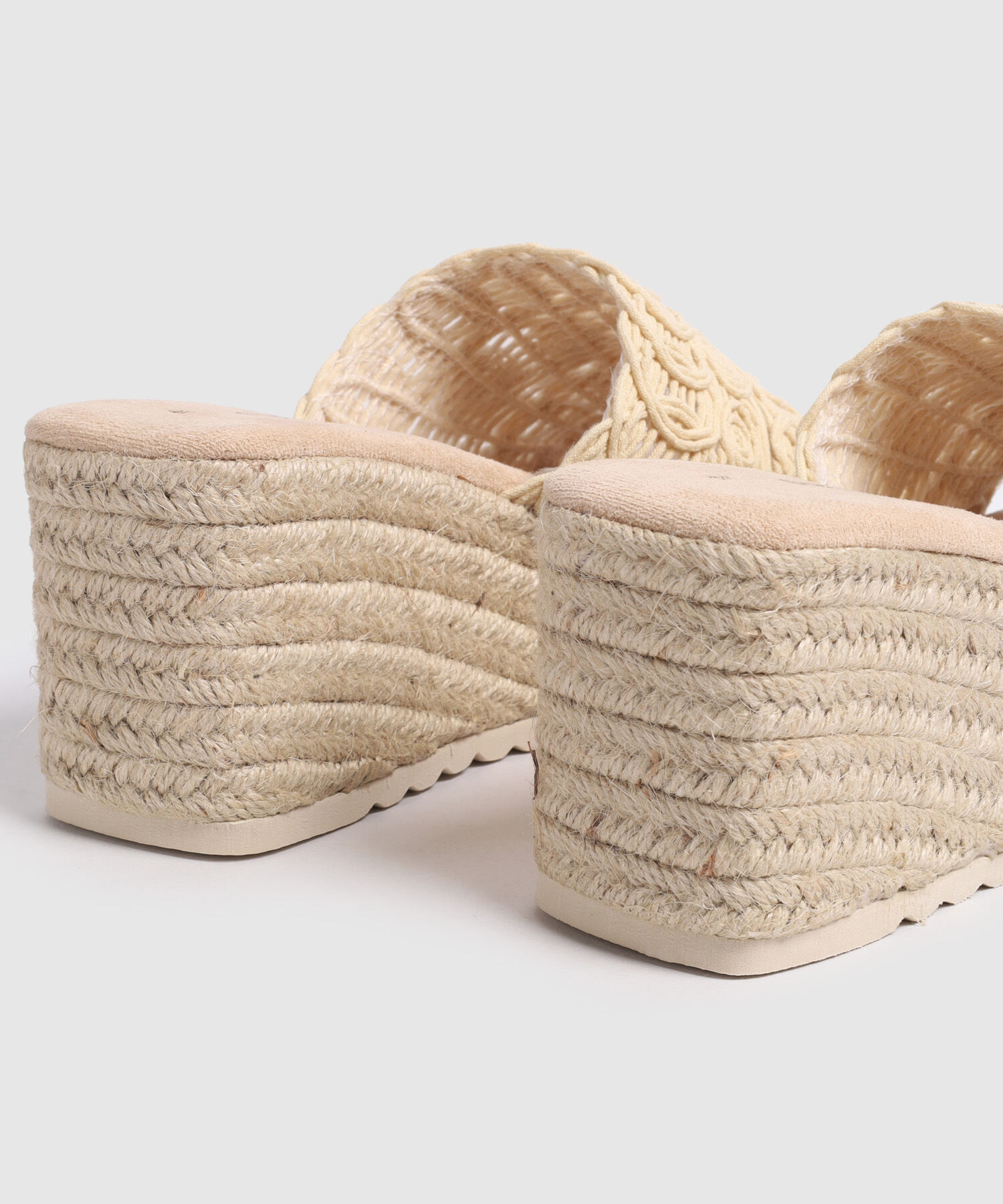 Sandalias De Plataforma Con Capellada De Macram&eacute; Para Mujer