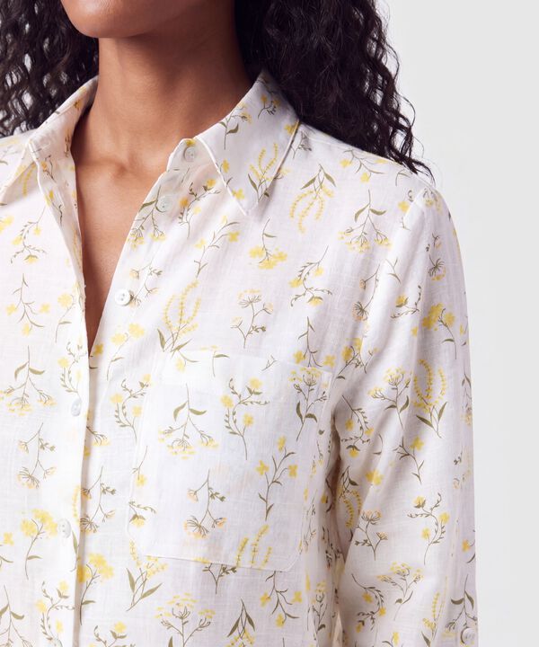 Camisa Manga Larga Estampada Mujer