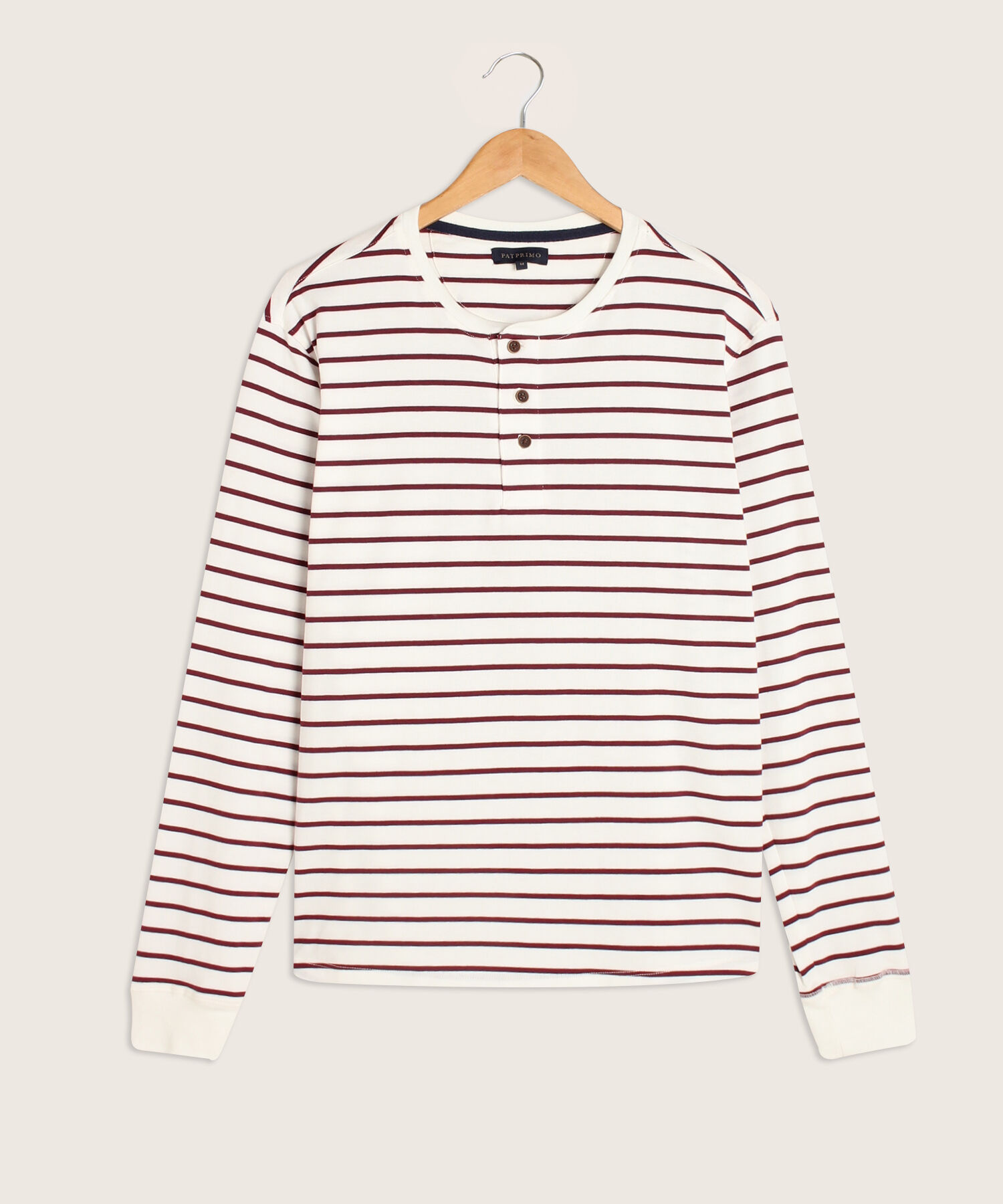 Camiseta Henley De Manga Larga Para Hombre