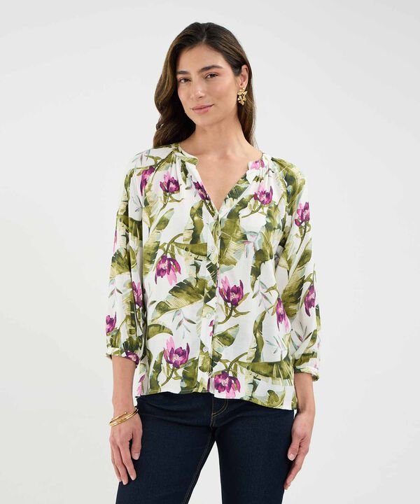 Blusa Estampada Escote en V image number null