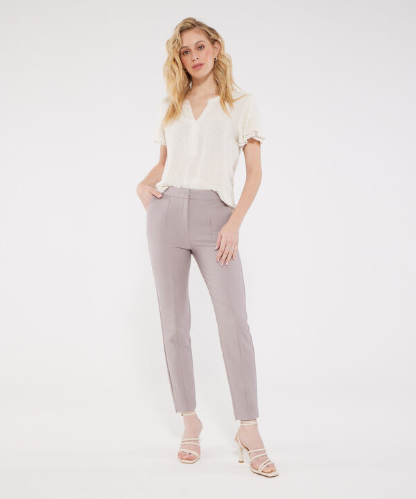 Blusa Unicolor Cuello Mao Con Escote V