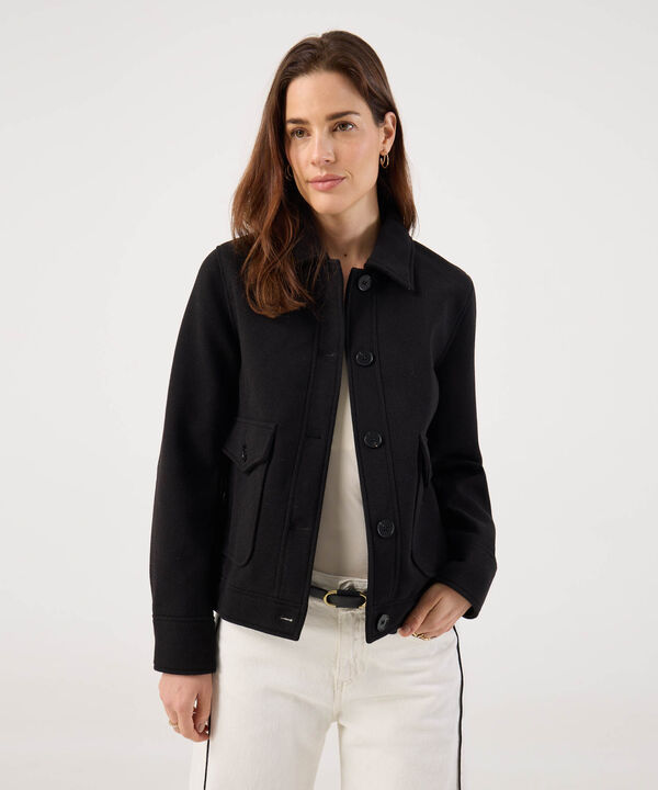 Chaqueta Unicolor Con Bolsillos De Parche image number null