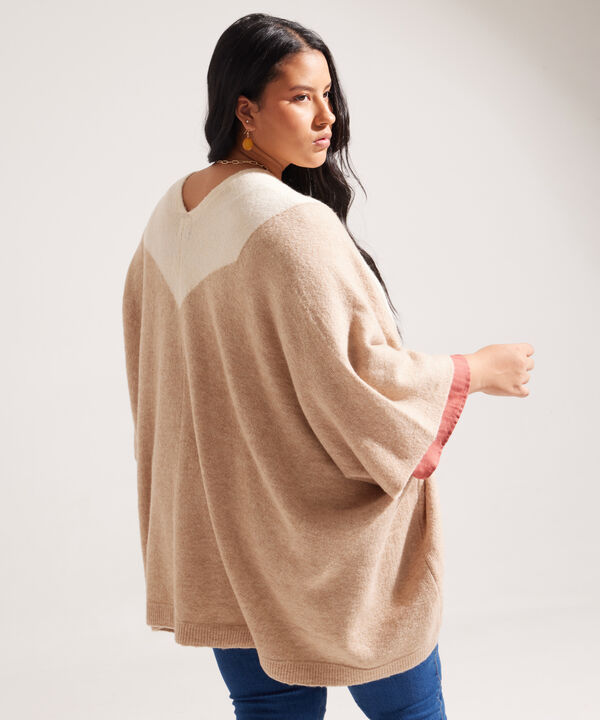 Poncho Tejido Doble Color