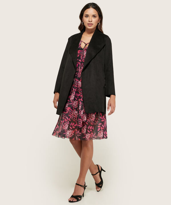 Vestido Manga Corta Midi Estampado En Tull