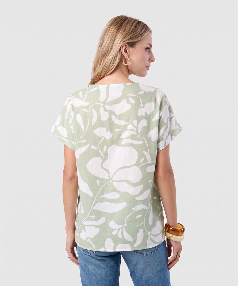Blusa Manga Corta Dobladillo Para Mujer