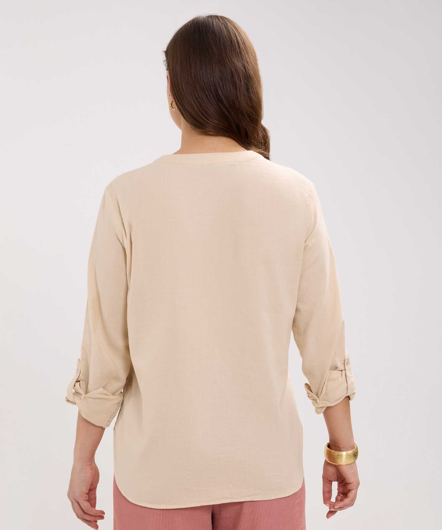 Blusa en Efecto Lino
