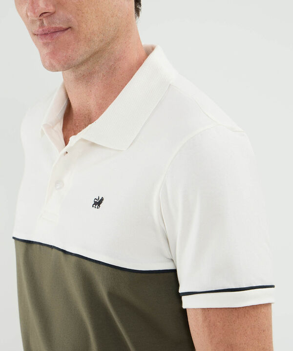 Polo Cuello Tejido Con Bloque De Color Para Hombre image number null