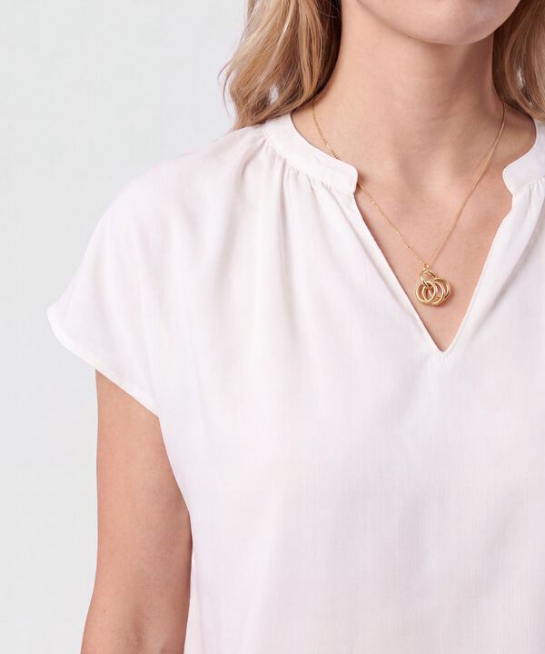 Blusa Cuello V Manga Corta Para Mujer