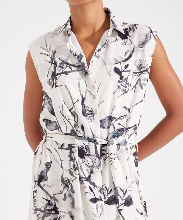 Vestido Con Estampado De Hojas image number null