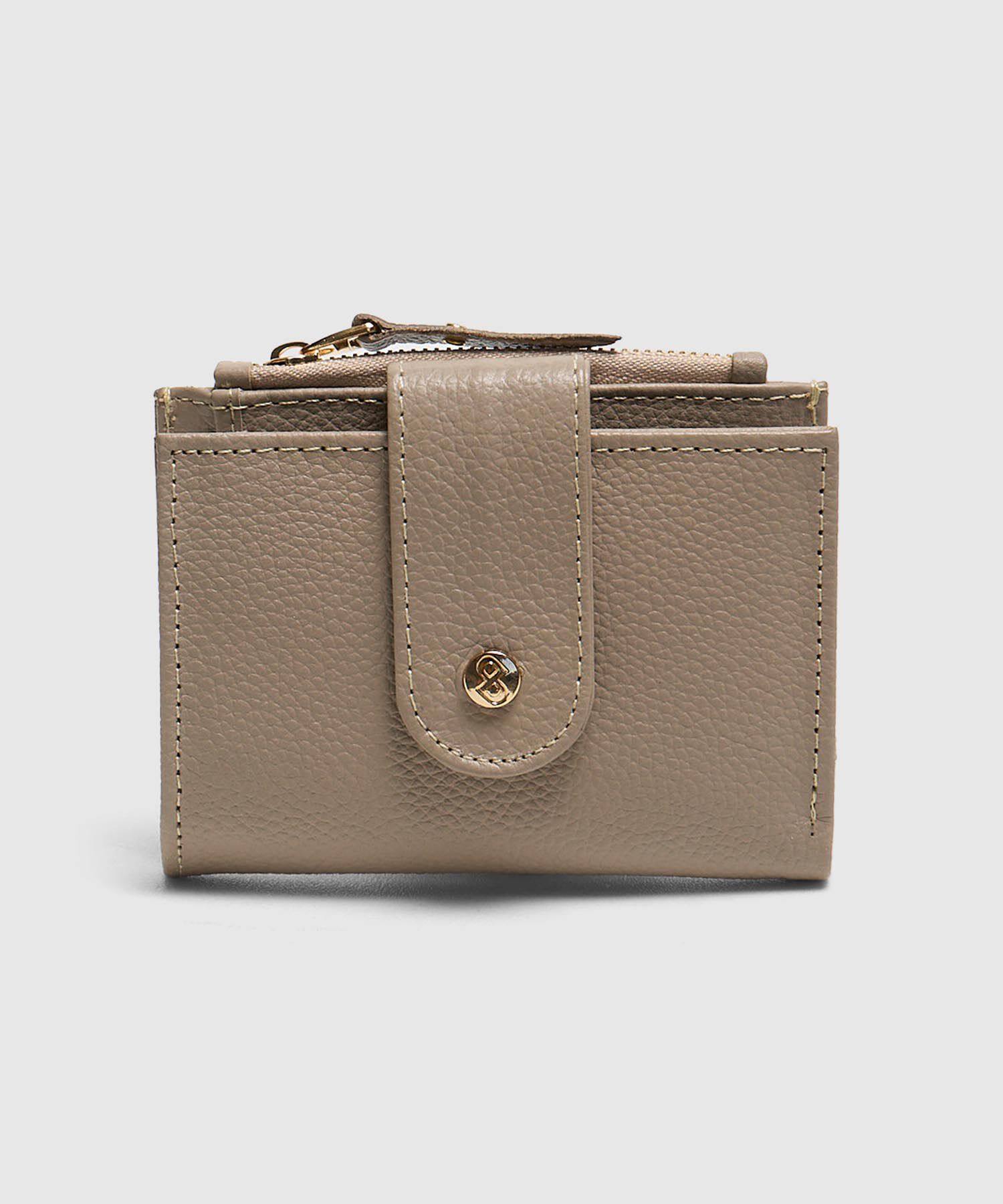 Billetera Compacta Con Broche Mujer