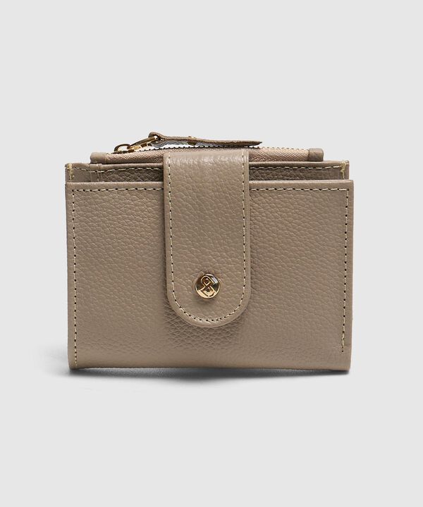 Billetera Compacta Con Broche Mujer image number null