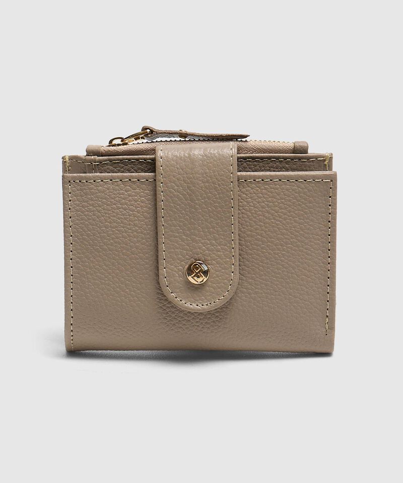 Billetera Compacta Con Broche Mujer