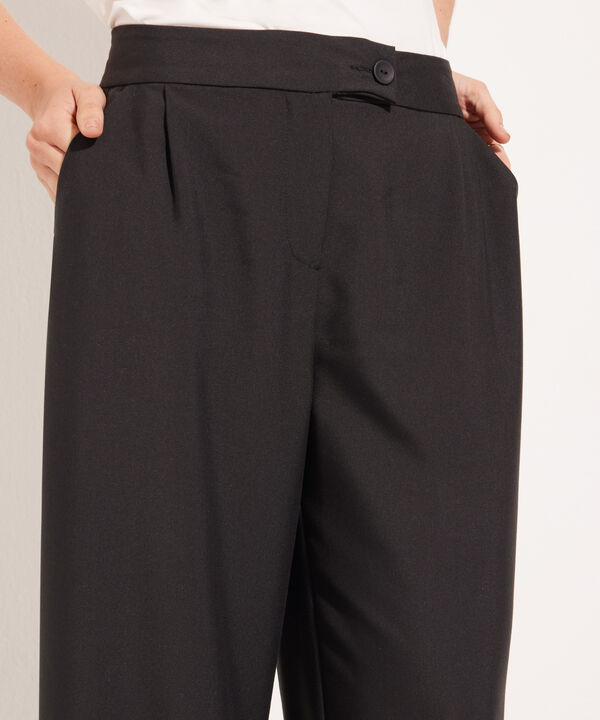 Pantalón Unicolor Con Prense En Frente image number null