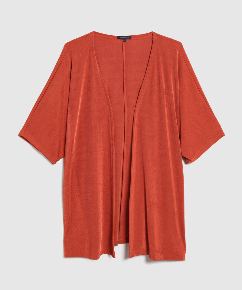 Saco Wrap Unicolor Textura, Manga Rodada Con Silueta Fluida, Tr&oacute;pico Floral