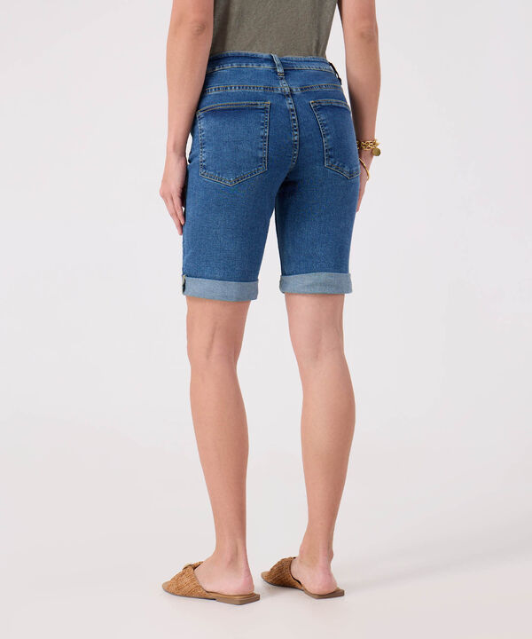 Bermuda En Denim Tono Azul Medio 