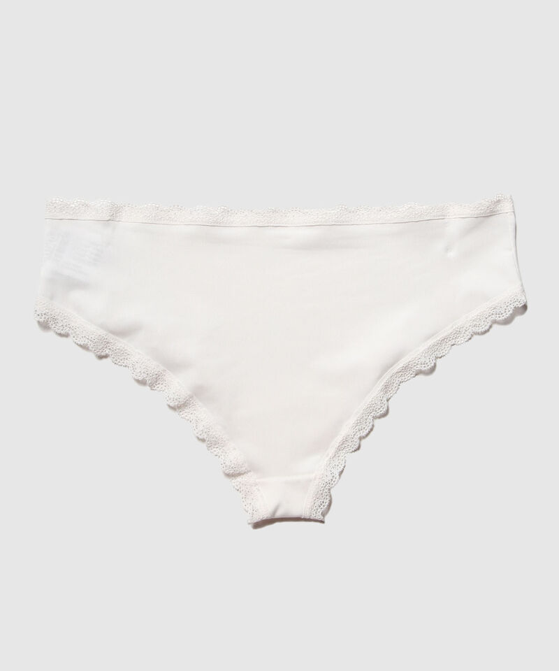 Panty Hipster Con Encaje En Cintura Y Piernas