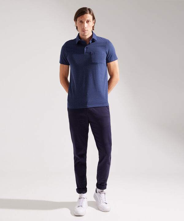 Polo Textura, Cuello Duro Con Bolsillo Y  Slim Fit