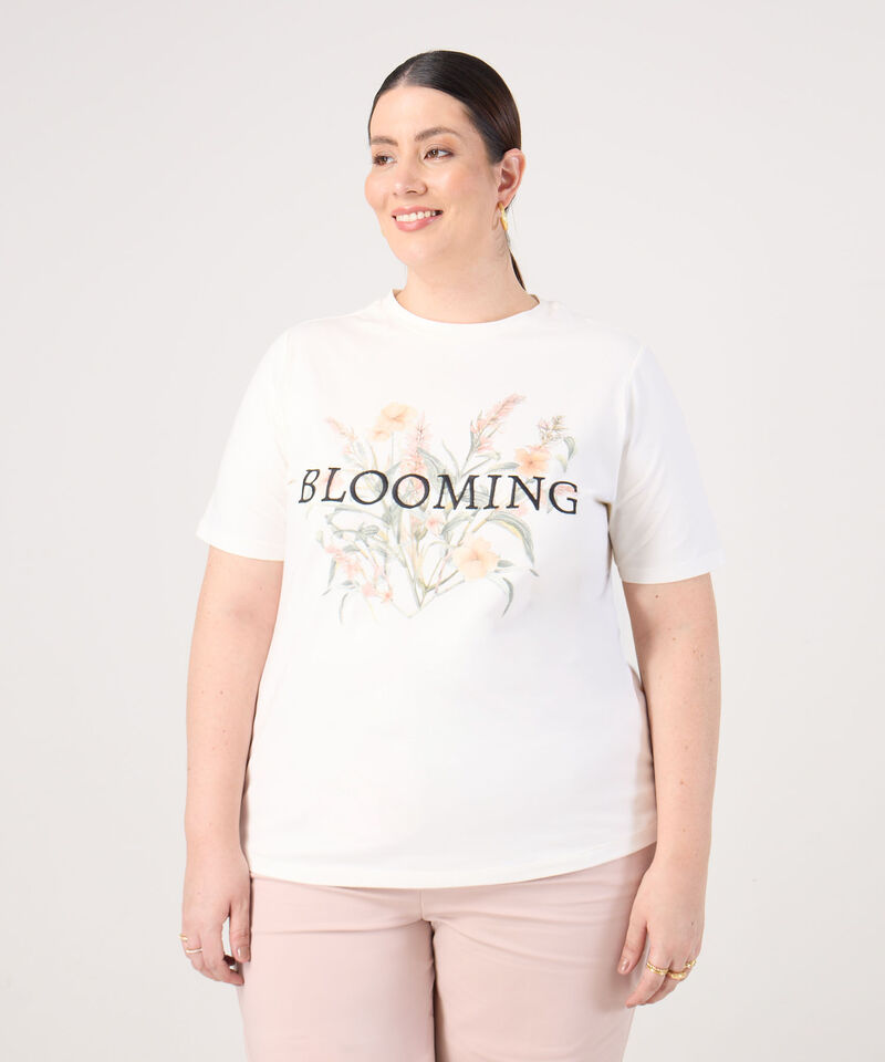 Camiseta Estampada Cuello Redondo Para Mujer Curvy