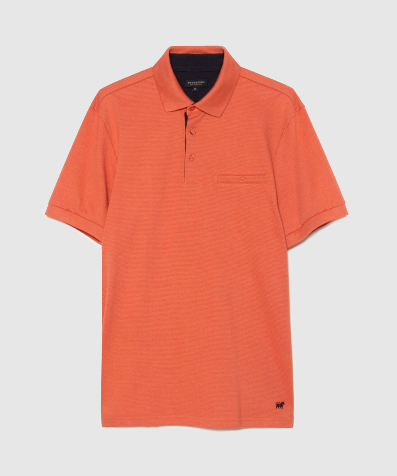 Polo Unicolor Regular Con Bolsillo De Ribete Tejido