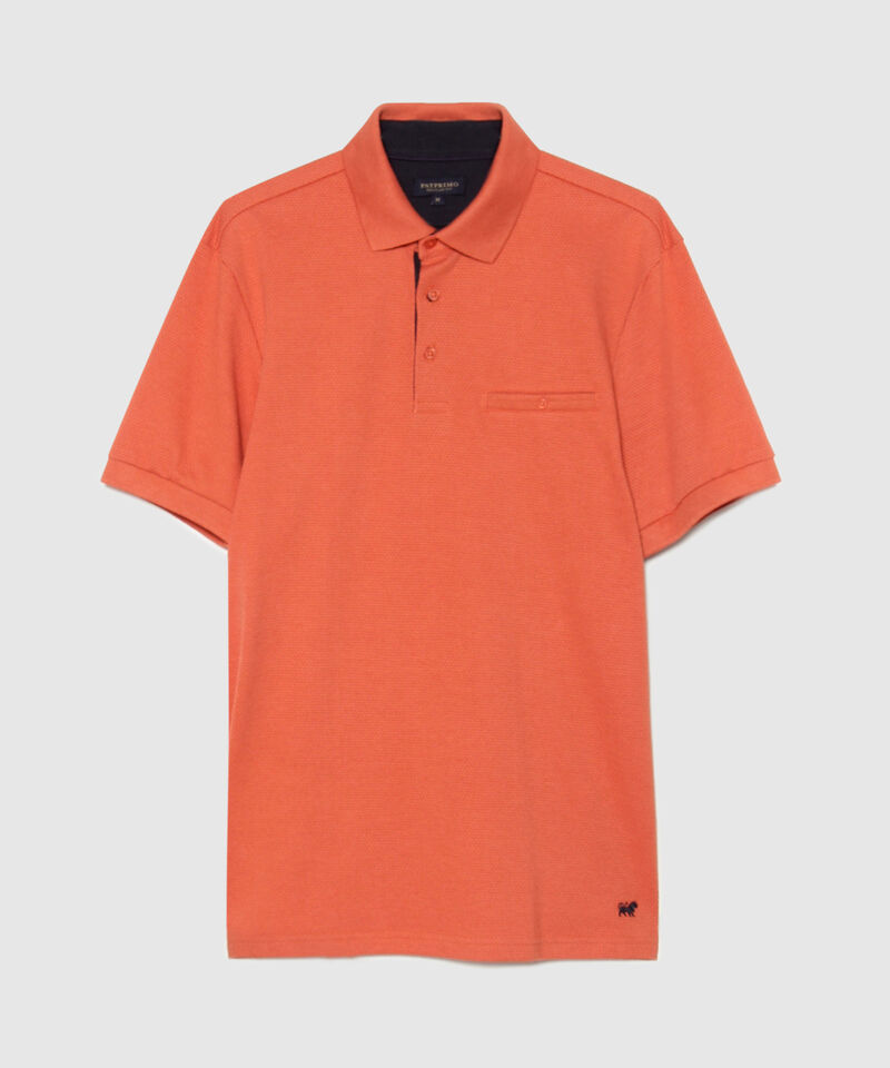 Polo Unicolor Regular Con Bolsillo De Ribete Tejido