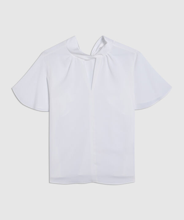 Blusa Unicolor, Manga Corta Tipo Campana