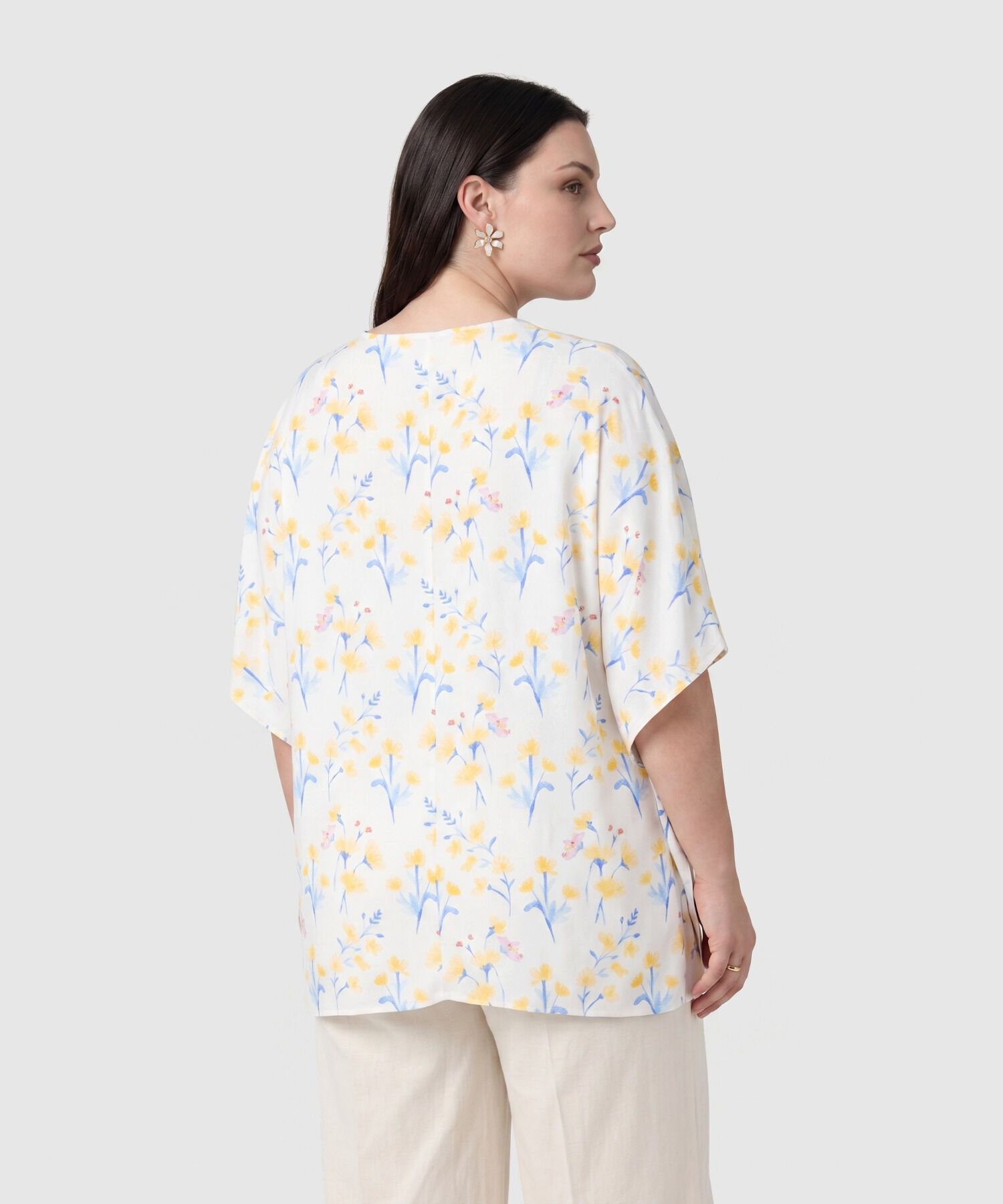 Blusa Estampada Corte Amplio Mujer Curvy