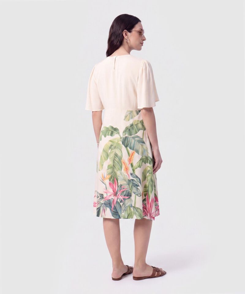 Vestido Escote en V con Prenses para Mujer