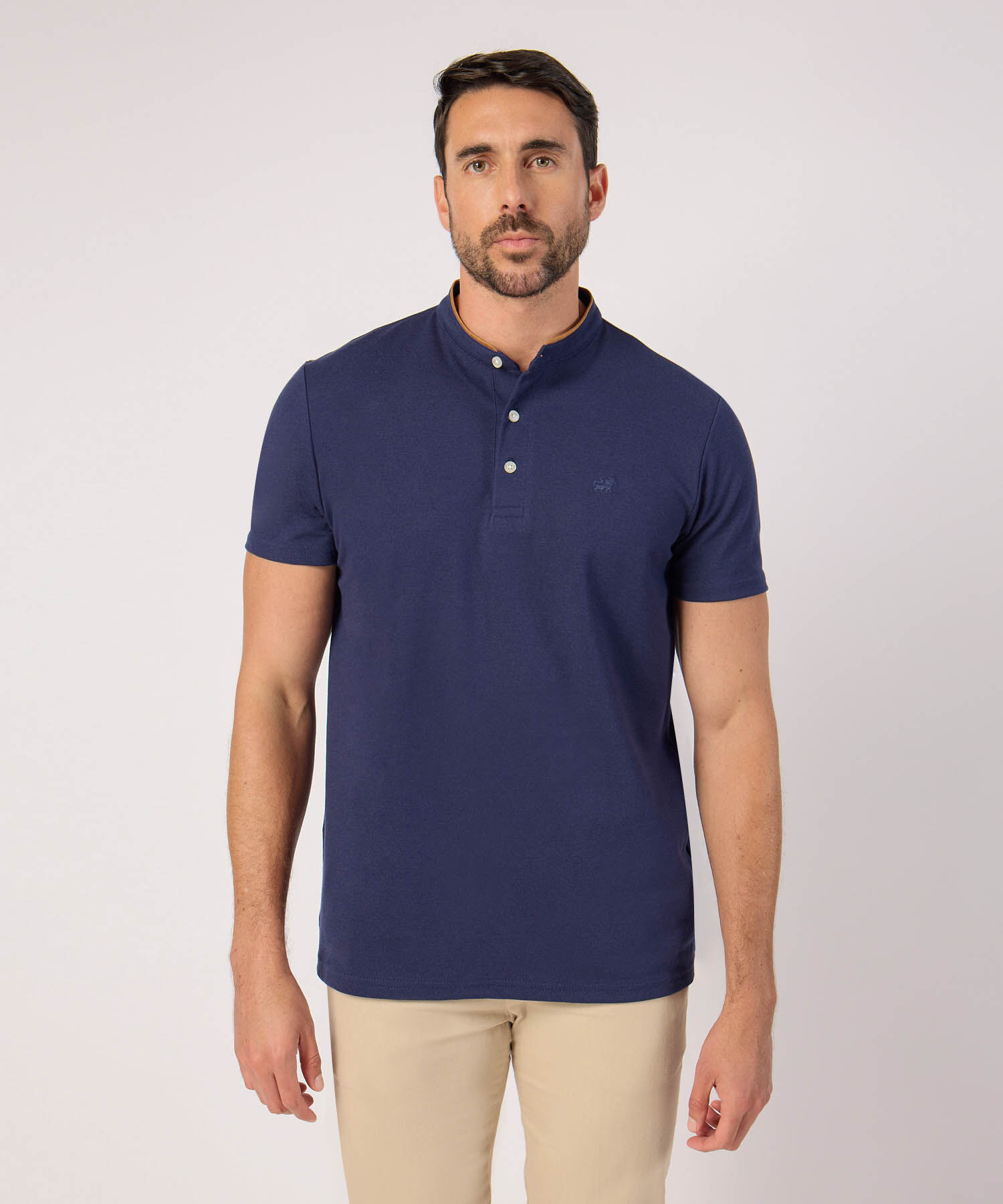 Polo Unicolor Cuello Mao 