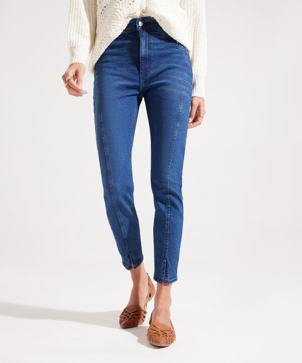 Jeggings Tono Oscuro Con Corte Y Abertura En Delantero image number null