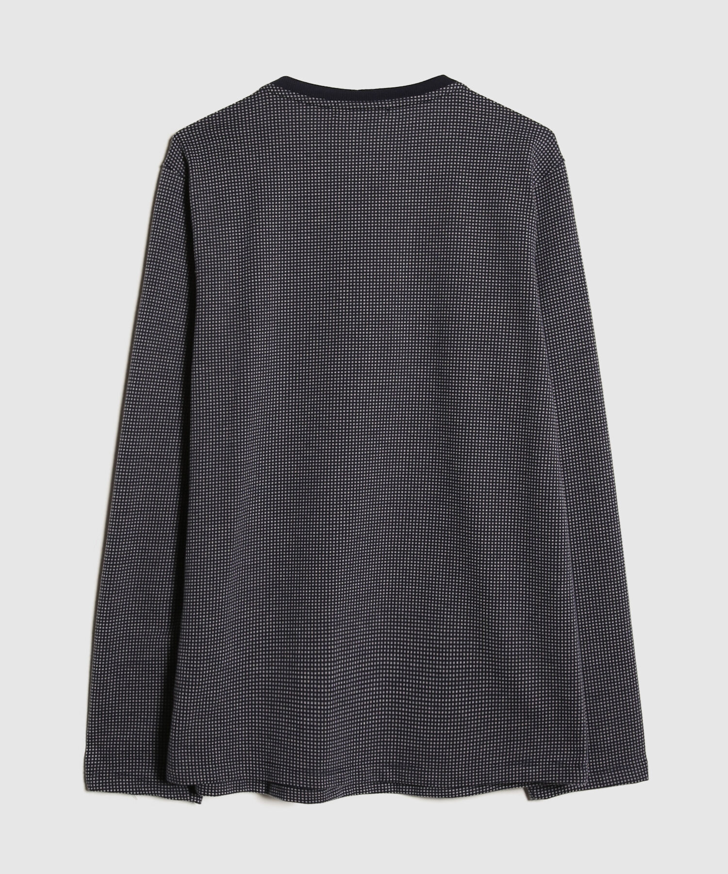Camiseta Unicolor Manga Larga, Cuello Henley Con Botonadura, Jardin Grunge Linea Moda