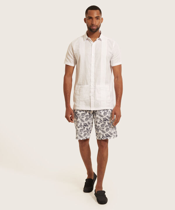 Camisa Guayabera Con Alforzas Y Bolsillos