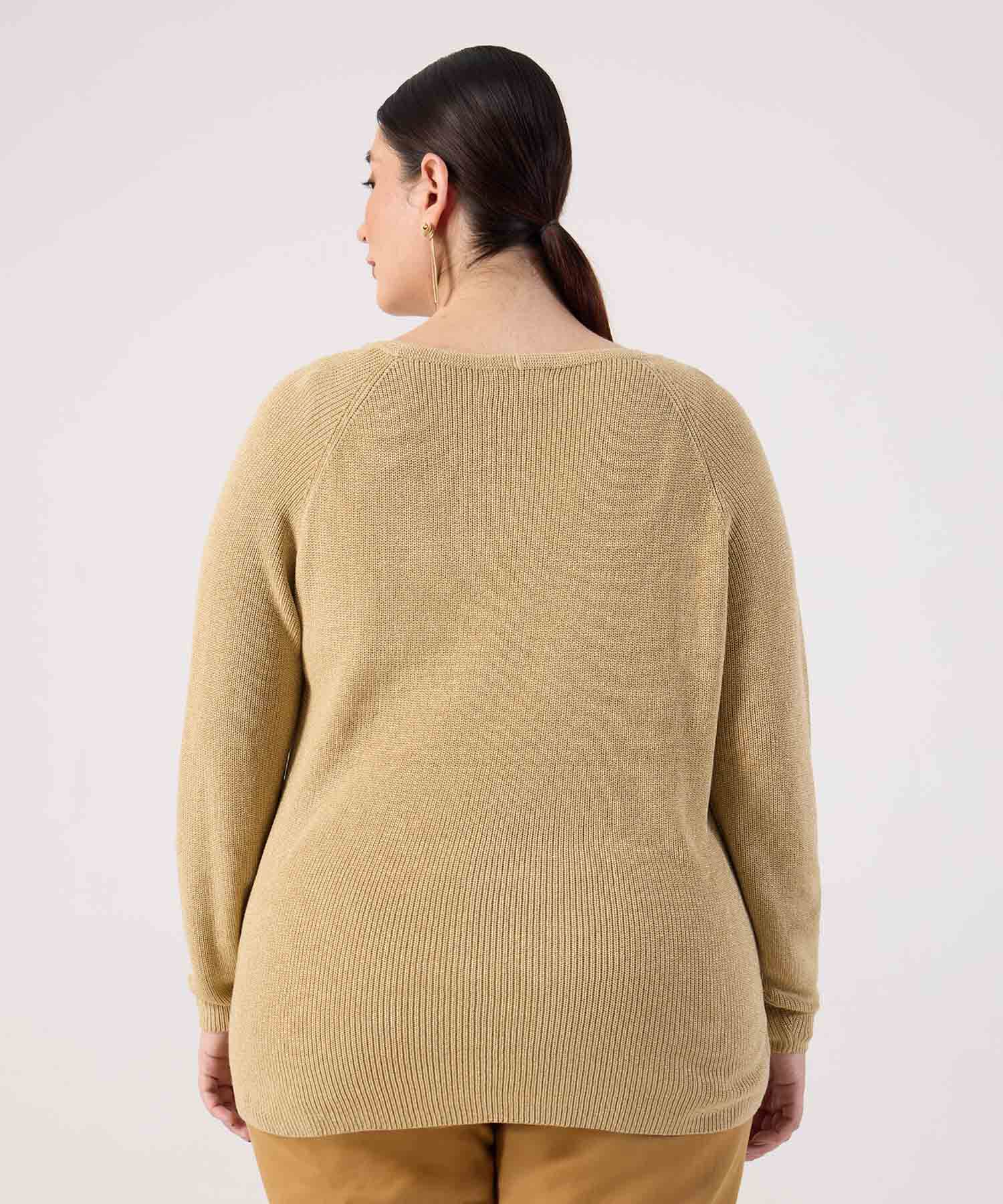 Saco Cuello en V Tejido para Mujer Curvy