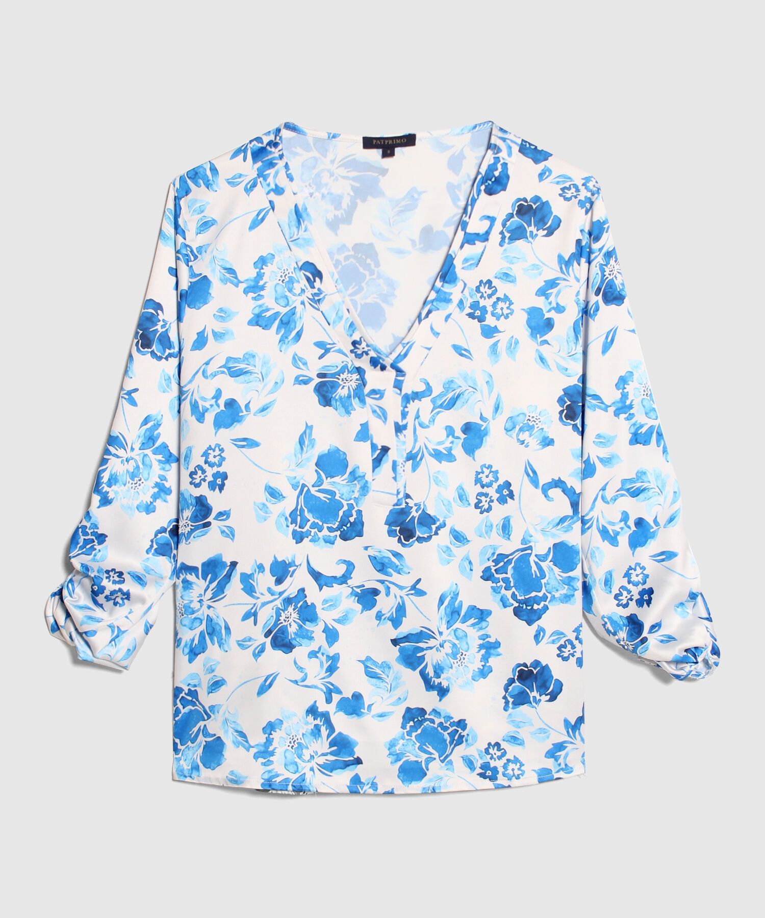 Blusa Con Cuello Doble Escote En V