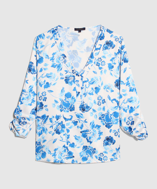Blusa Con Cuello Doble Escote En V