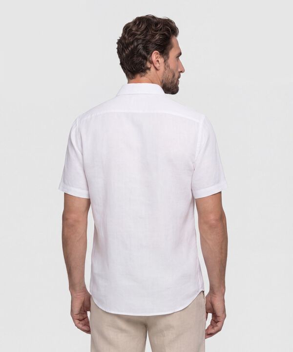 Camisa Hombre Manga Corta Cuello Mao