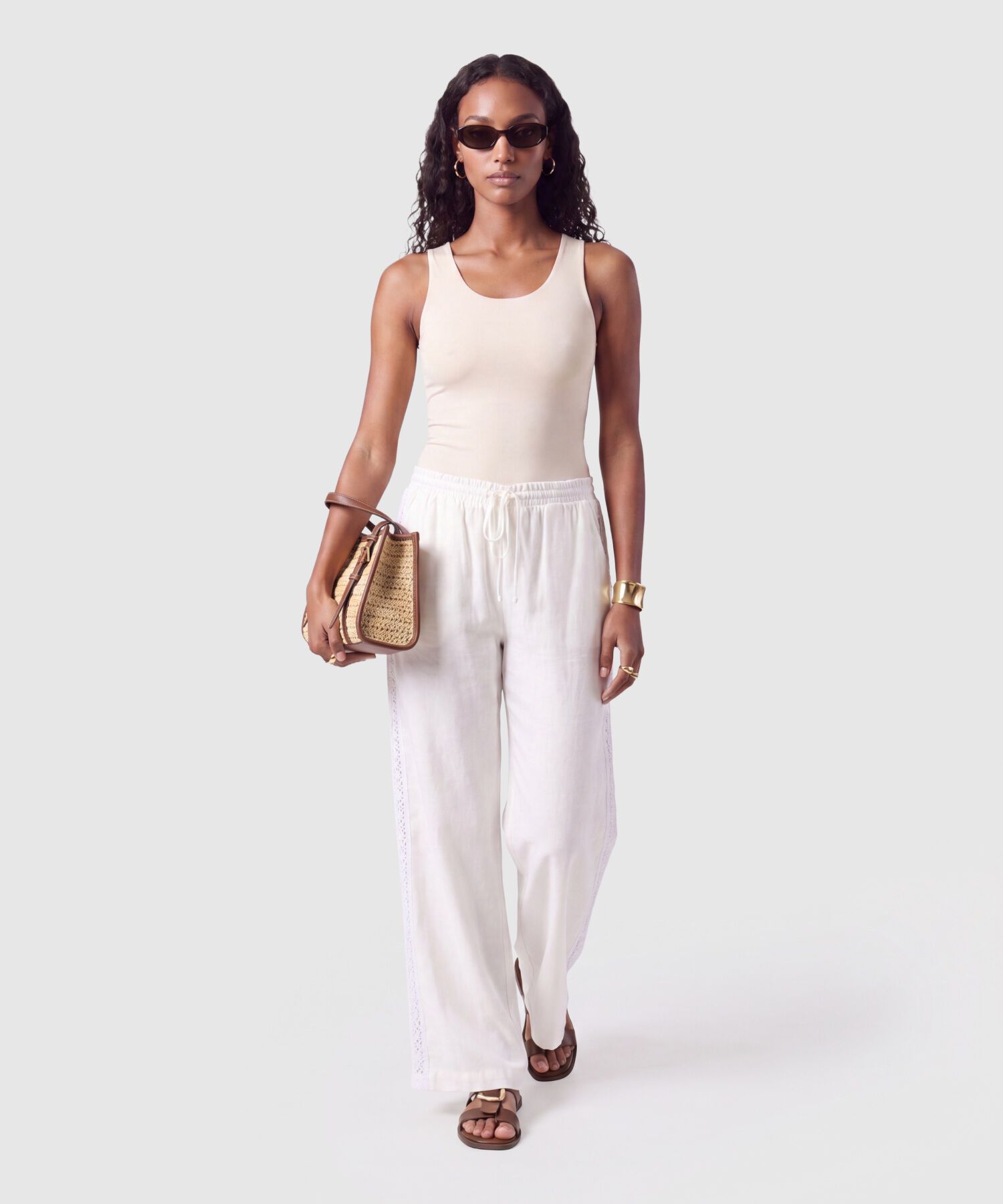 Pantal&oacute;n Fluido Con Cord&oacute;n Para Mujer