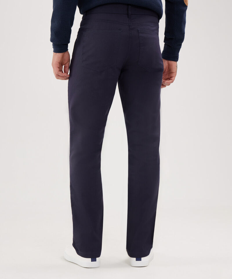 Pantalon Unicolor, 5 Bolsillos, Silueta Regular Fit