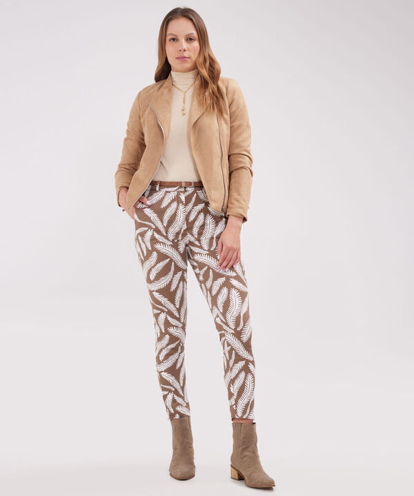 Pantalon Chino Estampado  Con Cinturon