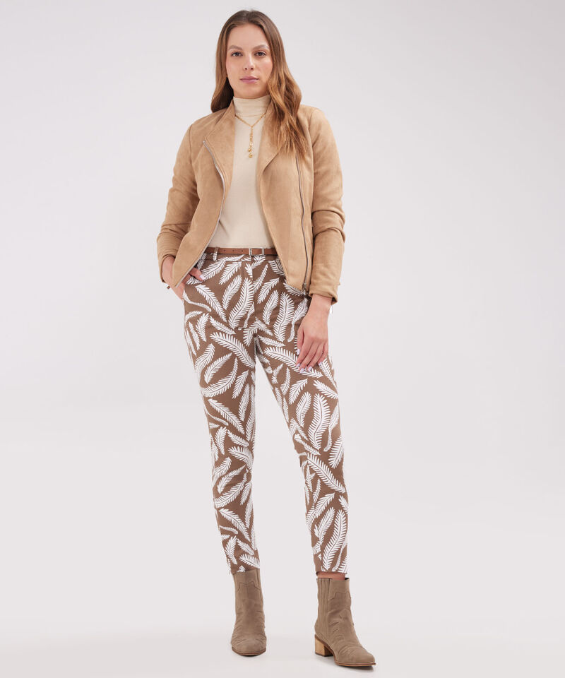 Pantalon Chino Estampado  Con Cinturon