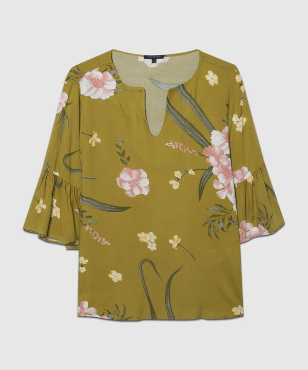 Blusa Estampada Manga Corta