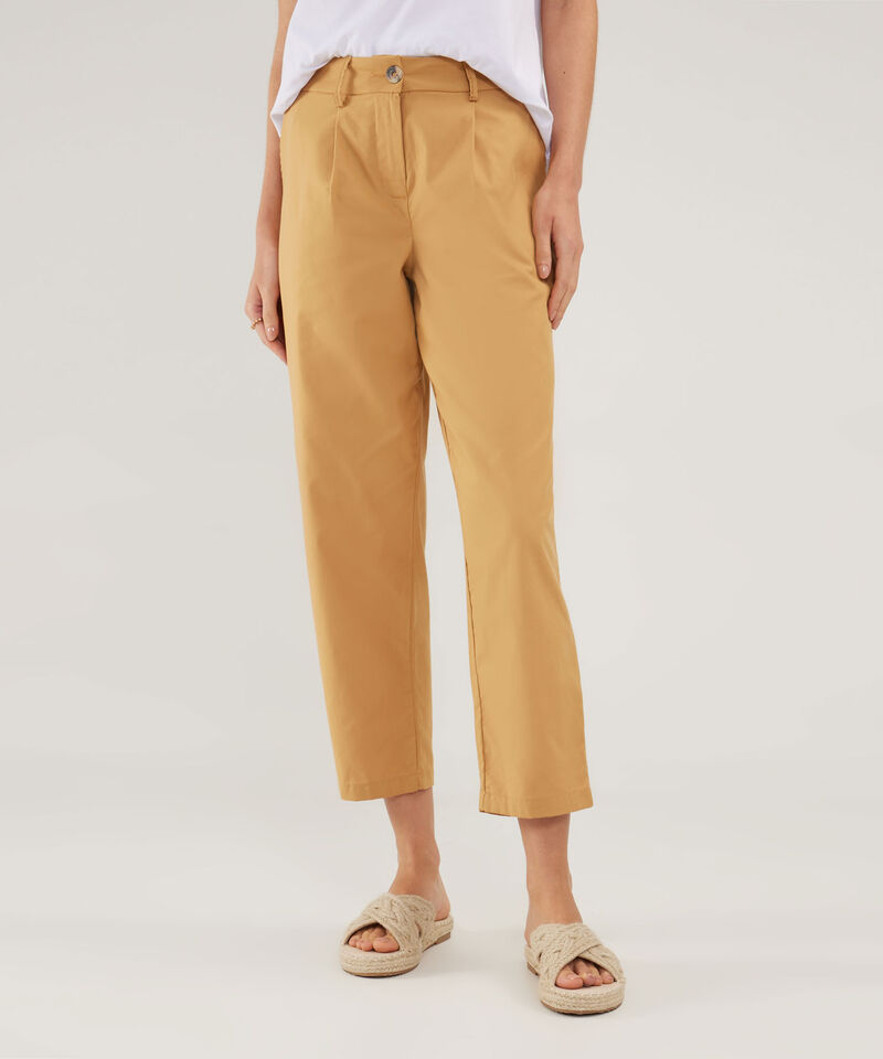 Pantalón Tipo Baggy Unicolor, Tiro Alto Con Prenses En Delantero, Serena