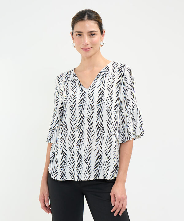 Blusa Estampado de Hojas image number null