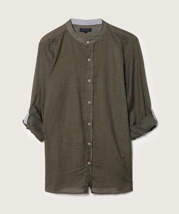 Camisa Manga Larga Cuello Neru Unicolor