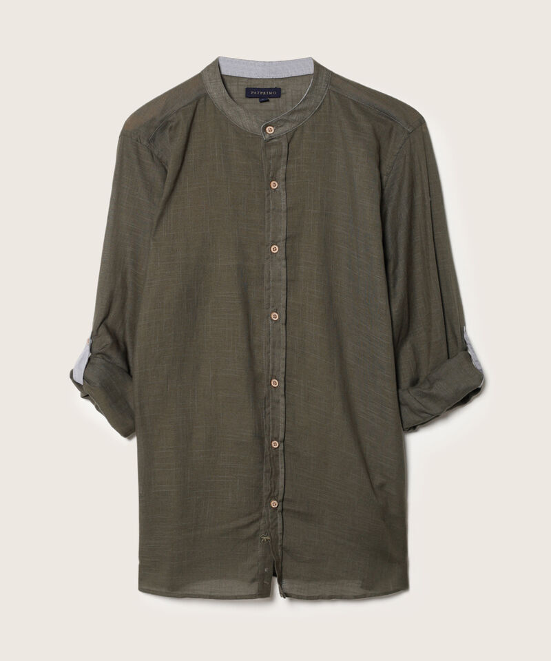 Camisa Manga Larga Cuello Neru Unicolor
