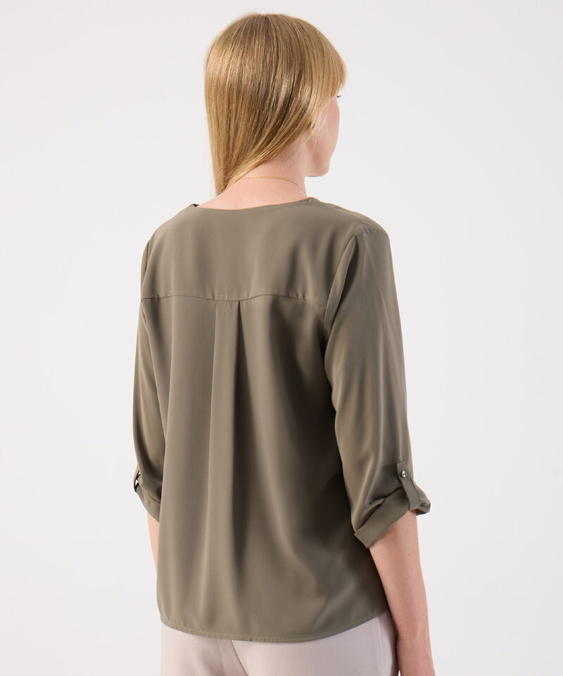 Blusa Para Mujer Manga 3/4 Ajustable