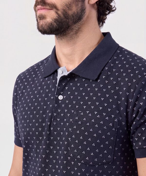 Polo Estampada Con Bolsillo 