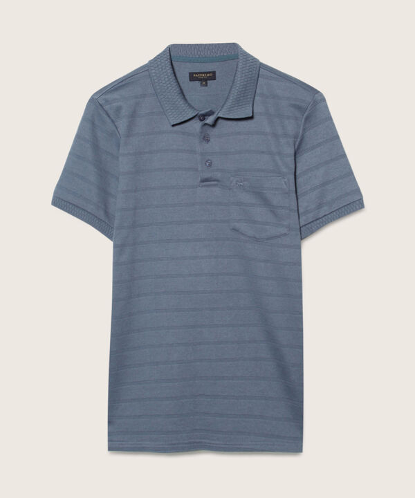 Polo Unicolor Textura, Cuello Y Puños Tejidos Con Bolsillo Y Silueta Slim Fit